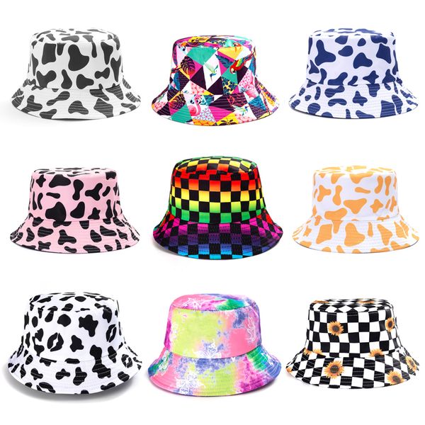 Casquettes Chapeaux Vache Seau Chapeaux Hommes Femmes hip hop Réversible Bob Été triste garçons filles Dessins animés imprimer Pêcheur chapeau Voyage plage cap Panama 230621