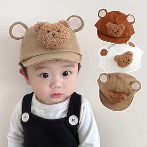 Caps chapeaux mignon cartoon bear baby soft royaume chapeau de baseball enfants chapeau de langue de canard 3-16 mois