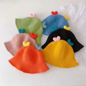 Caps chapeaux mignon amour bébé chapeau seau automne et hiver tricot pêcheur de pêcheur
