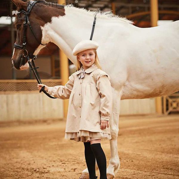 Gorras Sombreros Dave Bella Invierno Lana Boina Sombrero Niños Moda Sombreros de punto planos Kid Girl Beige Boinas cálidas Sombrero DK4238453 Q231216