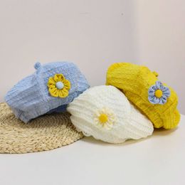 Casquettes Chapeaux Mode bébé tricot béret couleur unie enfants automne chaud filles hiver peinture chapeau accessoires G220522