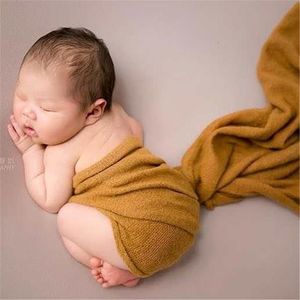 Casquettes, chapeaux, enveloppe moelleuse, tricot extensible pour bébé, Jersey, accessoire de photographie, couverture d'emmaillotage, 221203