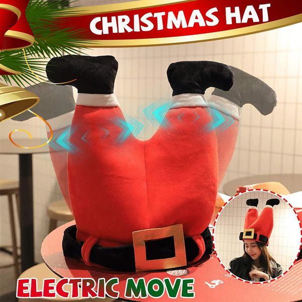 Casquettes Chapeaux Fun Spoof Prank Électrique Chapeau De Noël Électrique Cadeau De Noël Poupée Chanter Des Chansons Santa Pantalon Jouet Cadeau Pour enfants Adultes En Stock 231121