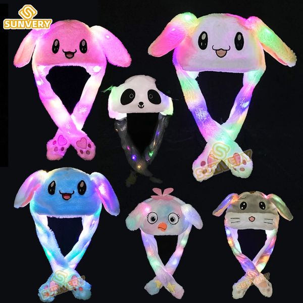 Casquettes chapeaux brillant peluche oreille mobile saut lapin chapeau Cosplay fête de noël 518 ans et adulte 231124