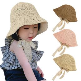 Gapas Sombreros Grasa Baby Summer Hat Beach Lace Baby Sun Gat Girn Boy Gat Bucket Hat Cubo Accesorios ACCESORIOS AJUSTABLE 2-6Y D240509