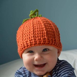 Caps Hats Handmade Wool Crochet Halloween Pumpkins in Europa en Amerika Pography Commemorative for Born Babies Hat 230328