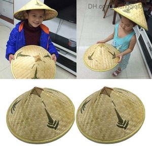 Caps Hats HomeProduct Centerchinese Vintage Style Straw Bamboo Sun Hatconical Farmer Fishing Hatrain Eof Handweven reishoed Z230815