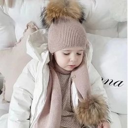 Casquettes Chapeaux Ins Espagnol Enfants Lapin Velours Chapeau Chaud Véritable Fourrure De Raton Laveur Boule Chapeau 1-8 Ans Bébé Pographie Accessoires Filles Chapeaux D'hiver 231202