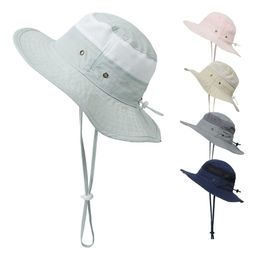 Gorros sombreros para niños cubo de niños niños niños sombrero de pesca seca rápida sol plegable playa de verano respirable con correa de barbilla entrega de caída materni ot8mw