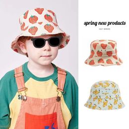 Casquettes Chapeaux Enfants Chapeau Printemps Eté StRafina BC Garçons Filles Casquette Ins Bébé Fraise Chien Seau Chapeau Enfants Casquette De Pêcheur 231017