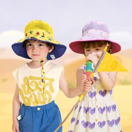 Caps Hats Kocotree Childrens lente en zomer dubbele zonnebrandcrème hoeden babyzon hoeden jongens en meisjes mesh ademende vissershoeden 230413
