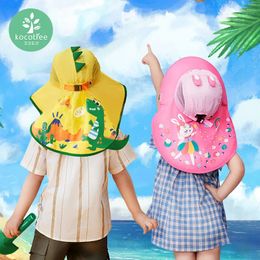 Casquettes Chapeaux Kocotree large bord enfants chapeau de soleil enfants Panama casquette été plage filles voyage en plein air mode mignon dinosaure garçon chapeaux décontractés 231017