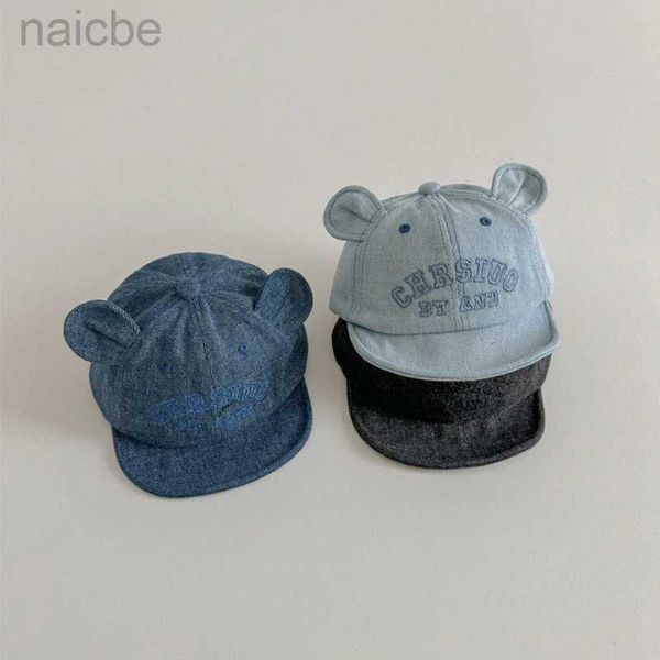 Caps chapeaux coréens dessin animé ours oreille denim bébé baseball casquette de coton d'été