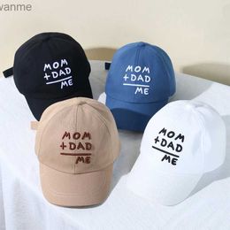 Caps hoeden brief geborduurde baby honkbal hoed vaste kleur verstelbare kleuterschool jongens en meisjes knop hoed casual kinderdenkaars eenden tong hoed wx
