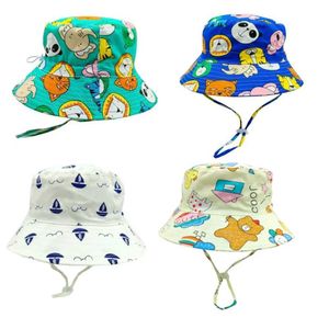 Caps hoeden Nieuwe cartoon Baby emmer hoed Panama zomer Babyhoed jongens vissershoed buiten babymuts strandzon hoed d240509