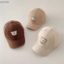 Caps Chapeaux Nouveaux chapeaux de baseball pour bébé réglable d'été pour enfants ours de dessins à la bande brodée chapeau mignon adapté aux enfants filles garçons de coton doux chapeau de soleil wx