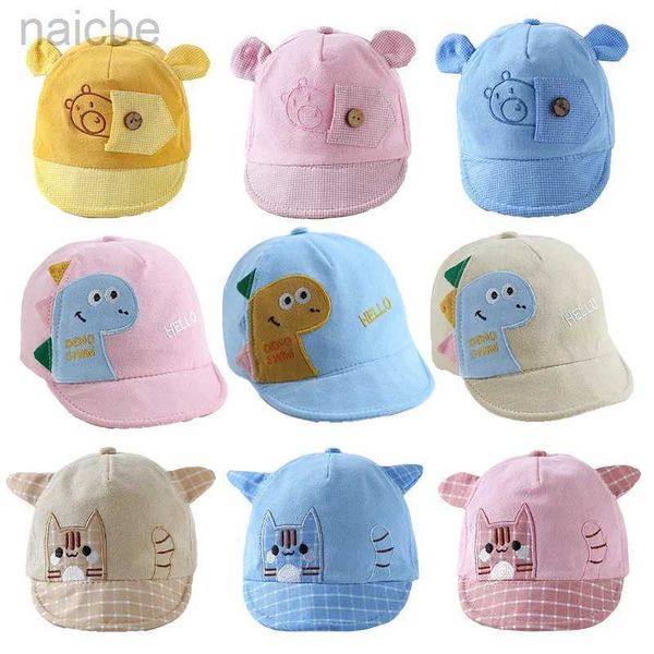 Caps Chapeaux Nouveau été bébé seau d'été dinosaure mignon de casquette de baseball nouveau-né couleur extérieur plage enfants bébé garçon fille chapeaux de soleil Bonnet D240425