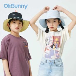 Caps chapeaux OHSUNNY CARTOONE BEAT BETT WITT ROIN CHAPLE APPOSIBLE POUR LES ENFANTS UPF50 + PROTECTION FULLE CHAPE SORN DOUBLE SUPPORTE