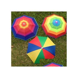 Petten Hoeden Product Usefl Regenboog Paraplu Hoed Zonnescherm Cam Vissen Wandelen Festivals Buiten Brolly Kinderen Drop Delivery Baby Materni Dhwqq