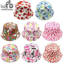 Caps Hats Retail 2-6 jaar Sunbonnet Sun Hat Gedrukte vissershoed Baby Children Spring en Autumn D240509