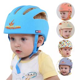 Caps hoeden veiligheid baby beschermende helm baby hoedjes katoen gaas zacht verstelbare hoofdbeschermer hoeden kinderkap voor jongens meisjes leren lopen 230111