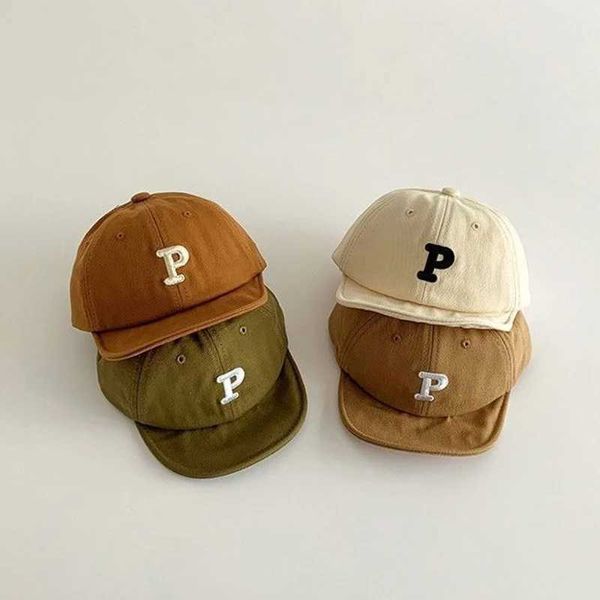 Caps chapeaux simples lettre p broderie bébé chapeau couleur solide