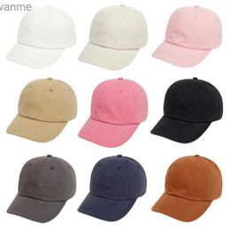 Caps Hats Solid Color Baseball Cap Childrens Cap Cute Baby Katoen Ademblage Childrens Cap Girl Boy Simple Style Baby Cap WX