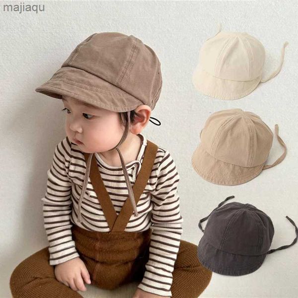 Caps chapeaux d'été bébé chapeau de soleil sud-coréen couleur unie solide de baseball bébé chapeau de baseball extérieur dessiné seau pour enfants hatl240429