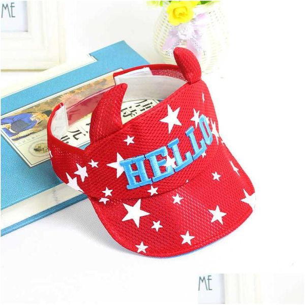 Gorras Sombreros Carta para niños de verano Sombrero de copa abierto 48 cm Bebé Flanging Lengua de pato con embalaje independiente Entrega de gota Niños Matern Dhueb