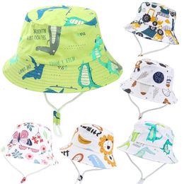 Caps Hats zomer Panama Baby Girls Cartoon Boys Fisherman Hat Sun Outdoor UV Bucket Toddler Kids Cap 230818