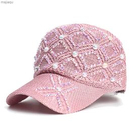 Caps hoeden zomer dames holle honkbal hoed ademend gebreide hoed vakantie mesh hoed verstelbare zon hatl240429