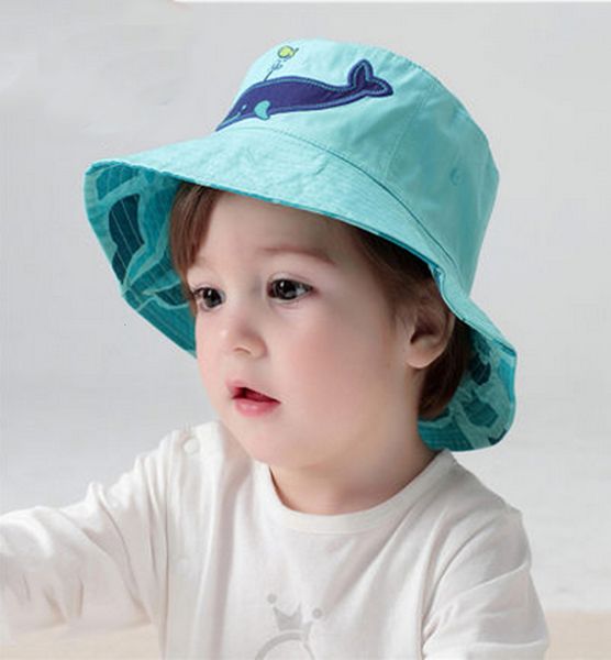 Gorras Sombreros TOU-- Baby Lovely Shark Sunhat Kids Fashion Cotton Visor Baby Boy 's Fashion Knitted Reversible Hat Bucket Cap 1pc 230313