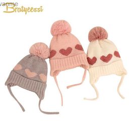 Caps chapeaux hiver bébé chapeau de laine moelleux doublure bébé haricot bébé chapeau enfant chatchique 1-4y wx