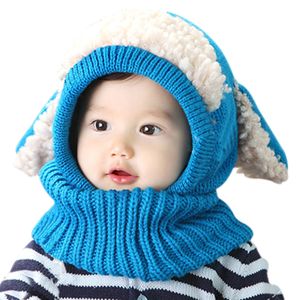 Casquettes Chapeaux Hiver Bébé Chapeau Cache-Cou Joint Enfants Enfants Chien Casquettes pour Garçons Filles Crochet Tricoté Bonnet Chapeaux Infantile Enfant En Bas Âge Mode 230313