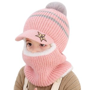 Caps Chapeaux d'hiver Baby Hat Scarf Boy fille Cap joint pour tout-petit enfant Child Pompom Pompom Star Beanie Couper Couger 2-5 ans 230111