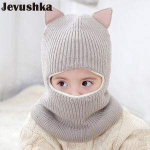 Caps hoeden winterkinderen gebreide babymeisjes en jongenshoed met warme fleece voering schattige kattenoren voor kinderen HT073 221203