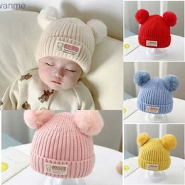 Chapeaux chapeaux hivernaux enfants chauds bébé tricot avec pom enfants tricot chapeau tricot tricot wx