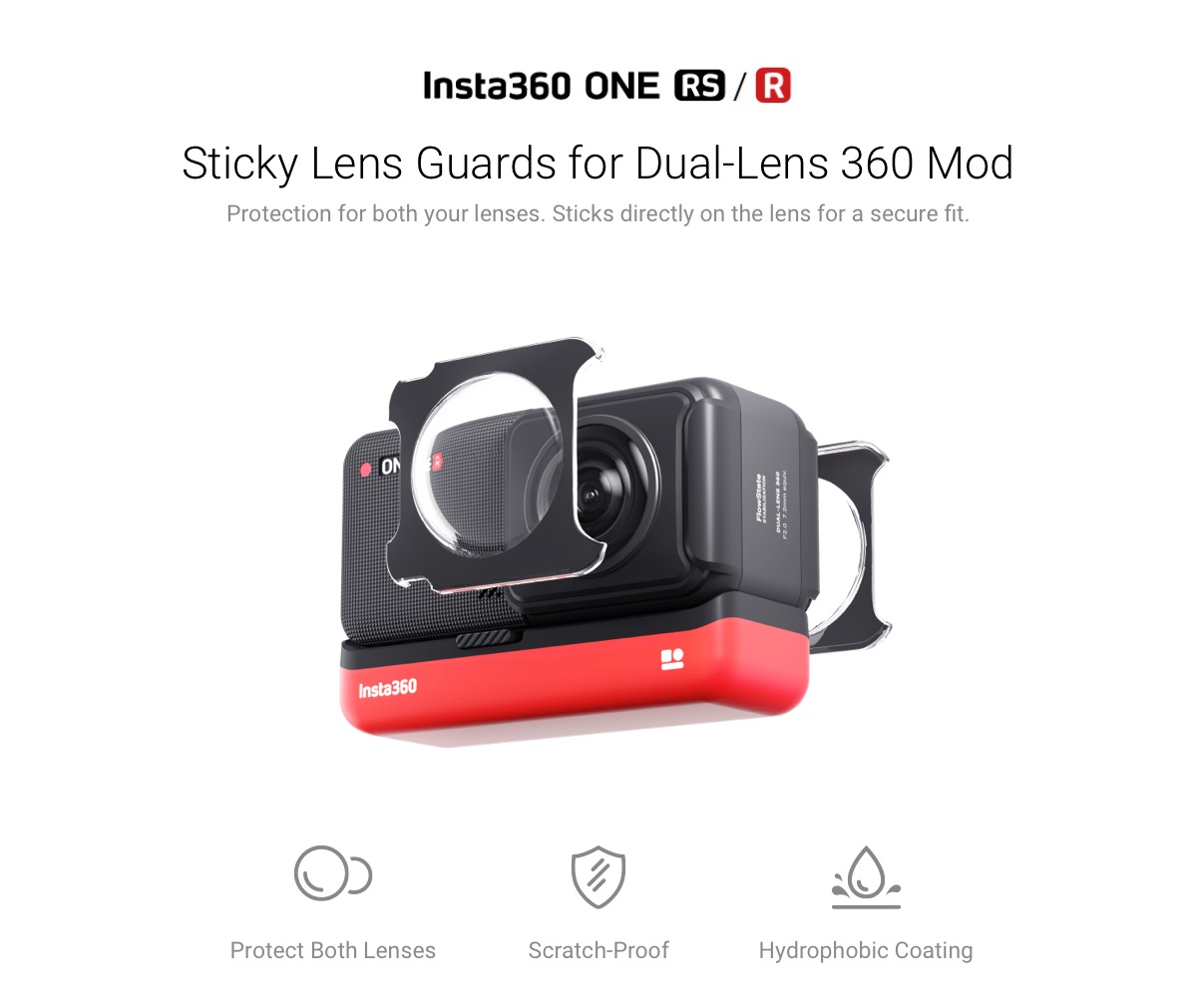 Caps Insta360 ONE RS /R Sticky Lens Guards For Dual-Lens 360 Mod Insta 360 ONE R /RS Protector Accessories