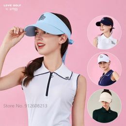 Caps Love Golf Golf Capas de ajuste ajustable Corea Lady Sunscreen Golf Vacío Top Hats Girl Antiuv Avalte Sports Sports Cap Atisweat.