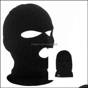 Casquettes Masques Équipement de protection Sports de plein air Vente en gros - Noir Cyclisme Fl Chaud Hiver Armée Ski Chapeau Cache-Cou Protecteur Route VTT F