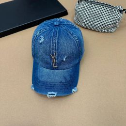 Caps Mens Designer Denim Bucket Hat For Men Women Leopard Print Brief Letter y Ball Caps 4 Seasons Verstelbare luxe sport sporter blue