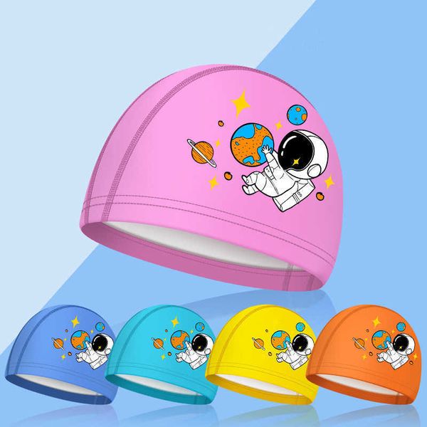 casquettes nouveau dessin animé respirant confortable pour enfants mignon PU imperméable universel garçons et filles haute élastique chapeau de natation P230531