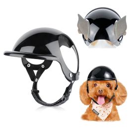 Caps huisdierhelmen voor kleine middelgrote honden katten helmetoutdoor mini -kop beschermende veilige hoed puppy fietsen doggy cap huisdier accessoires