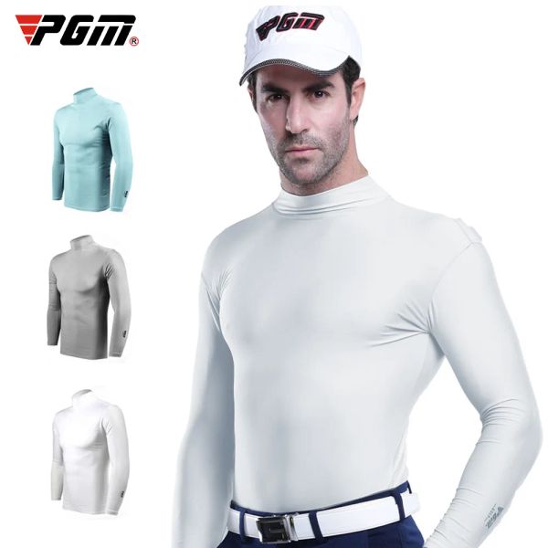 Caps PGM Mens Golf Sun Protection Shirt Sous-vêtements à manches longues SUMME SUMPRÉE UV Protection Ice Tshirts Tshirts Coolsing Golf Vares pour hommes