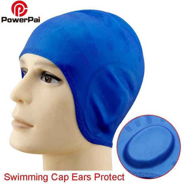 Gorros Gorro de natación profesional Orejas Proteger Silicona Impermeable para cabello largo Mujeres Hombres Gorros de natación para adultos Gorro de buceo para damas 240328