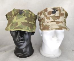 Caps Tombj WWII WW2 US HBT Utility Cap Vintage USMC Pacific Camouflage Marine Corps Field Hat Two Style en taille