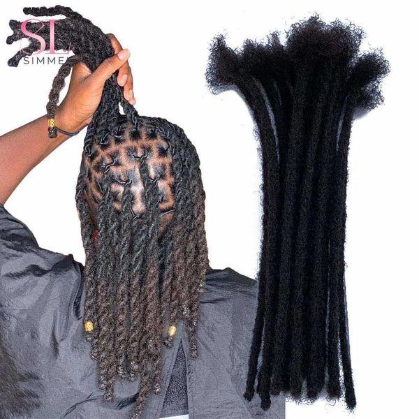 Caps Perruque Caps Dreadlocks faits à la main 100 cheveux humains Remy Faux Locs Extensions de cheveux au crochet 424 pouces 10 brins un sac pour hommes et femmes Al