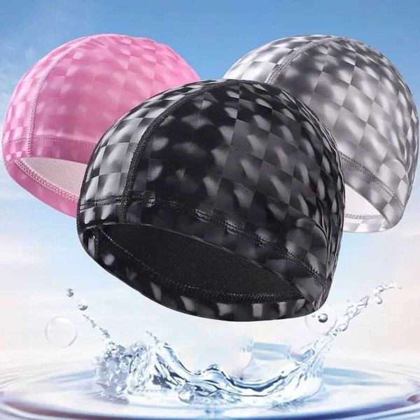 Casquettes femmes accessoires de piscine adulte PU casquette de natation hommes Sports nautiques imperméable respirant Bullhead chapeau de bain YQ240119