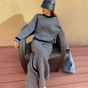 Capsule Series of Classical Pluver Case Knitwear Loose Two-piece Suit Femme à jambes larges Qiu Dong Road 211126