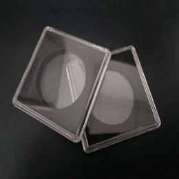 Capsules carré 200pcs / lot support en plastique contenant transparent gain de petites boîtes de collecte de pièces rondes affichage